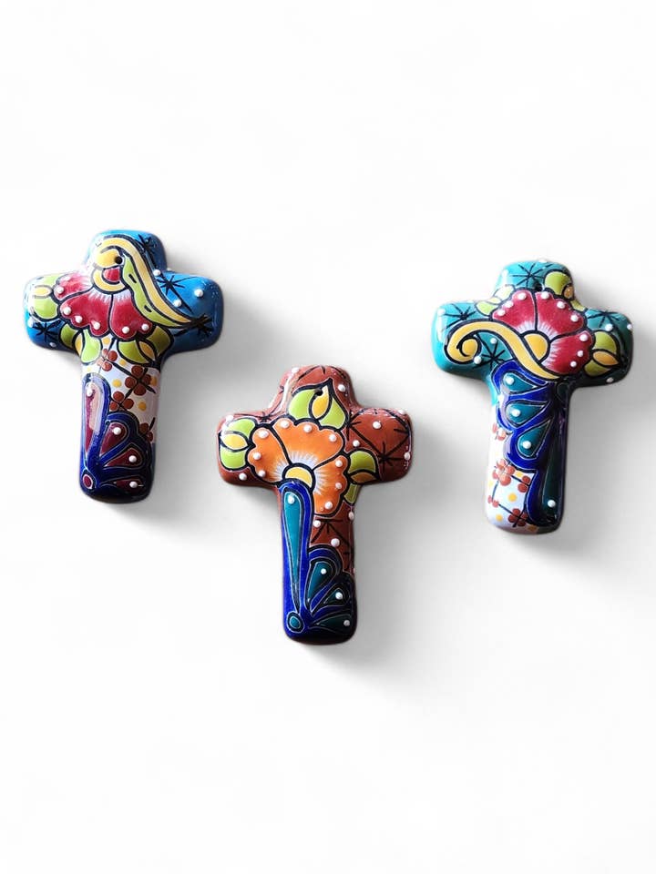 Assorted talavera cross for wholesale by Luises Perez Imports LLC