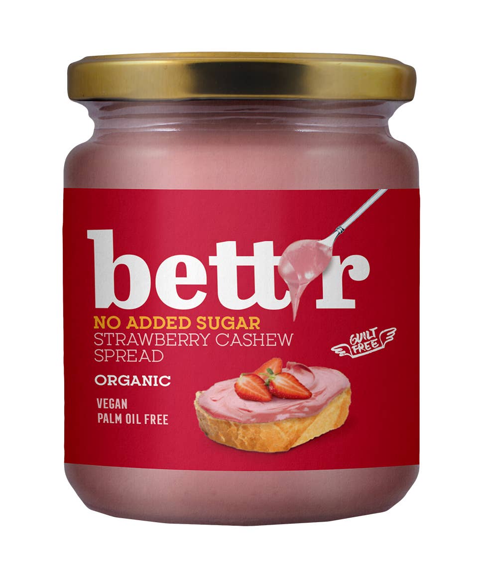 Smart Organic - Wholesale Nut Butter - Strawberry Cashew Spread With No Added Sugar, Bio, 250g