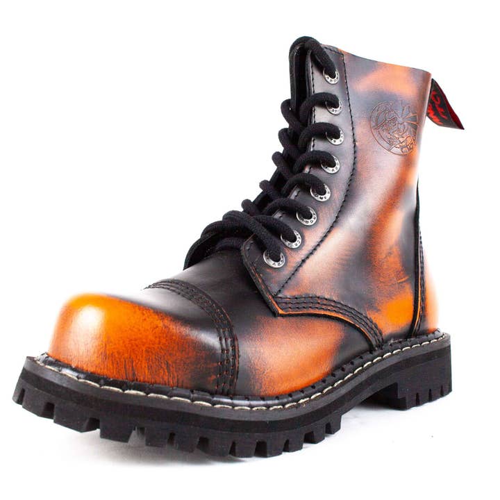 08-Hole - Botas de Couro Rub-Off Laranja por atacado de Angry Itch - Premium Boots