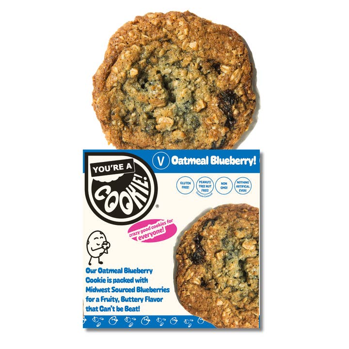 Vegan Oatmeal Blueberry Dozen (12) for wholesale by You're a Cookie!