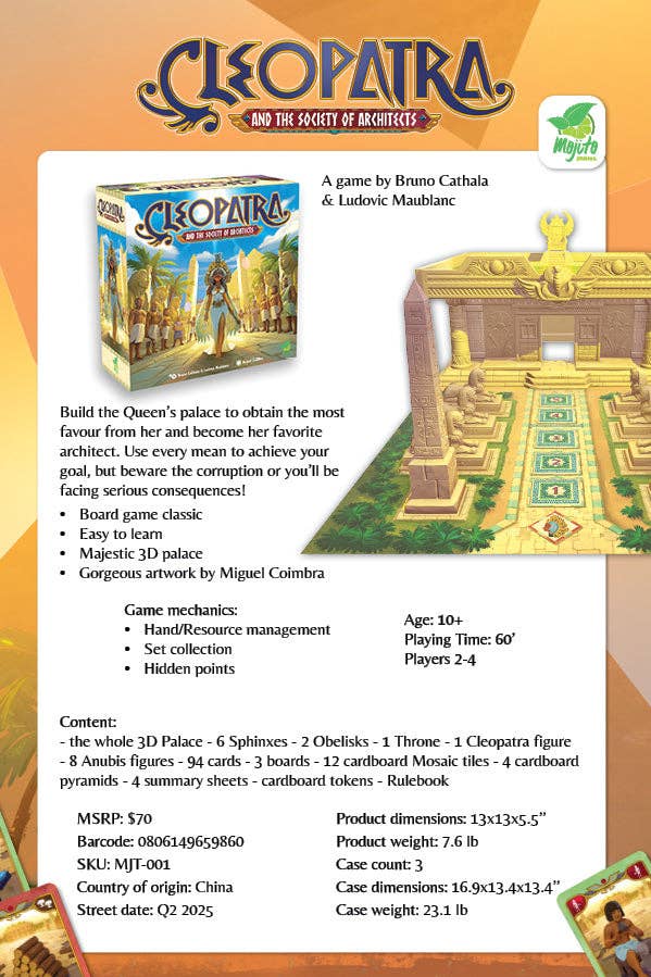 QMDirect - Wholesale Board Game - Cleopatra and the Society of Architects: Deluxe11