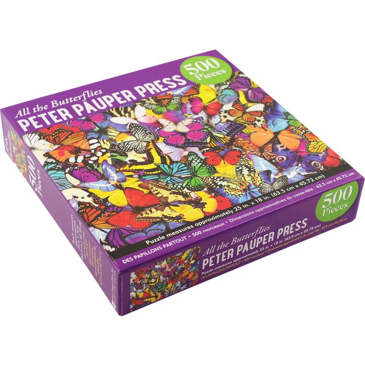 Peter Pauper Press - Wholesale Puzzle - Adult - All the Butterflies 500 Piece Jigsaw Puzzle