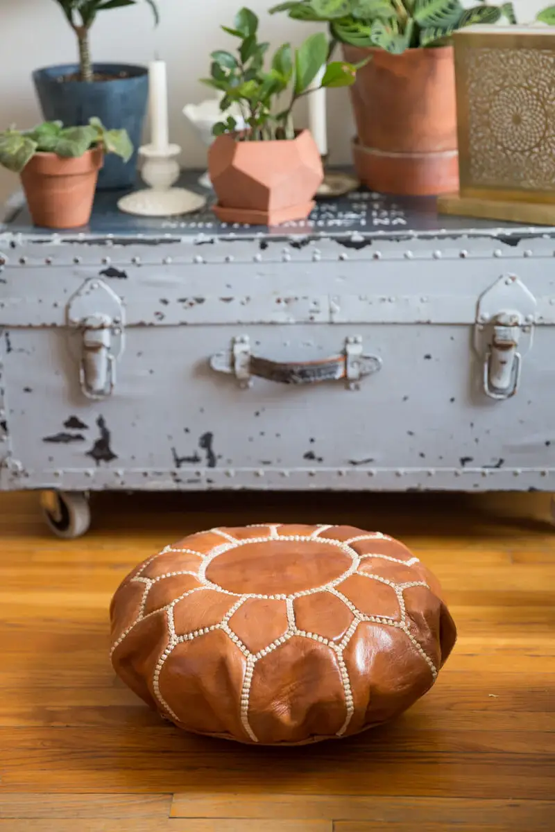 High crafty - Wholesale Pouf - Handmade Moroccan Leather Zafu Meditation Pouf3