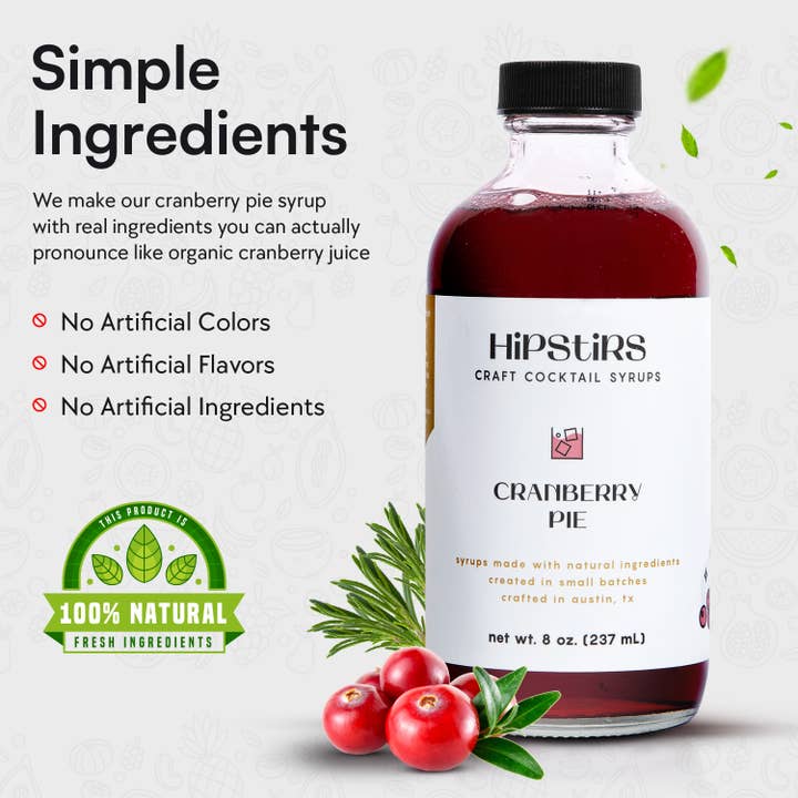 Liquid Alchemist Syrups - Wholesale Cocktail Mix/Syrup - Cranberry Pie Cocktail Syrup (8 oz)4