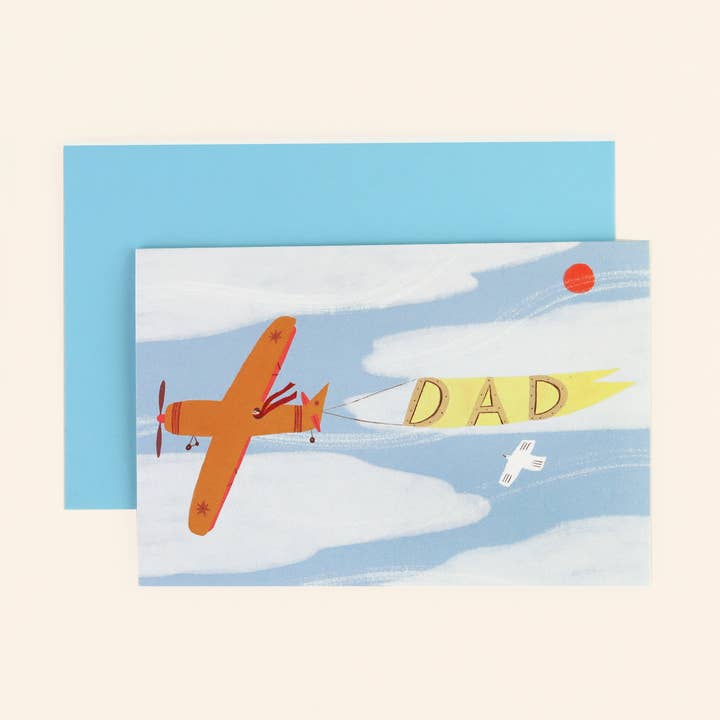 Vintage Plane Dad Card | Father's Day | Dad Birthday for wholesale by Little Black Cat Illustrated Goods