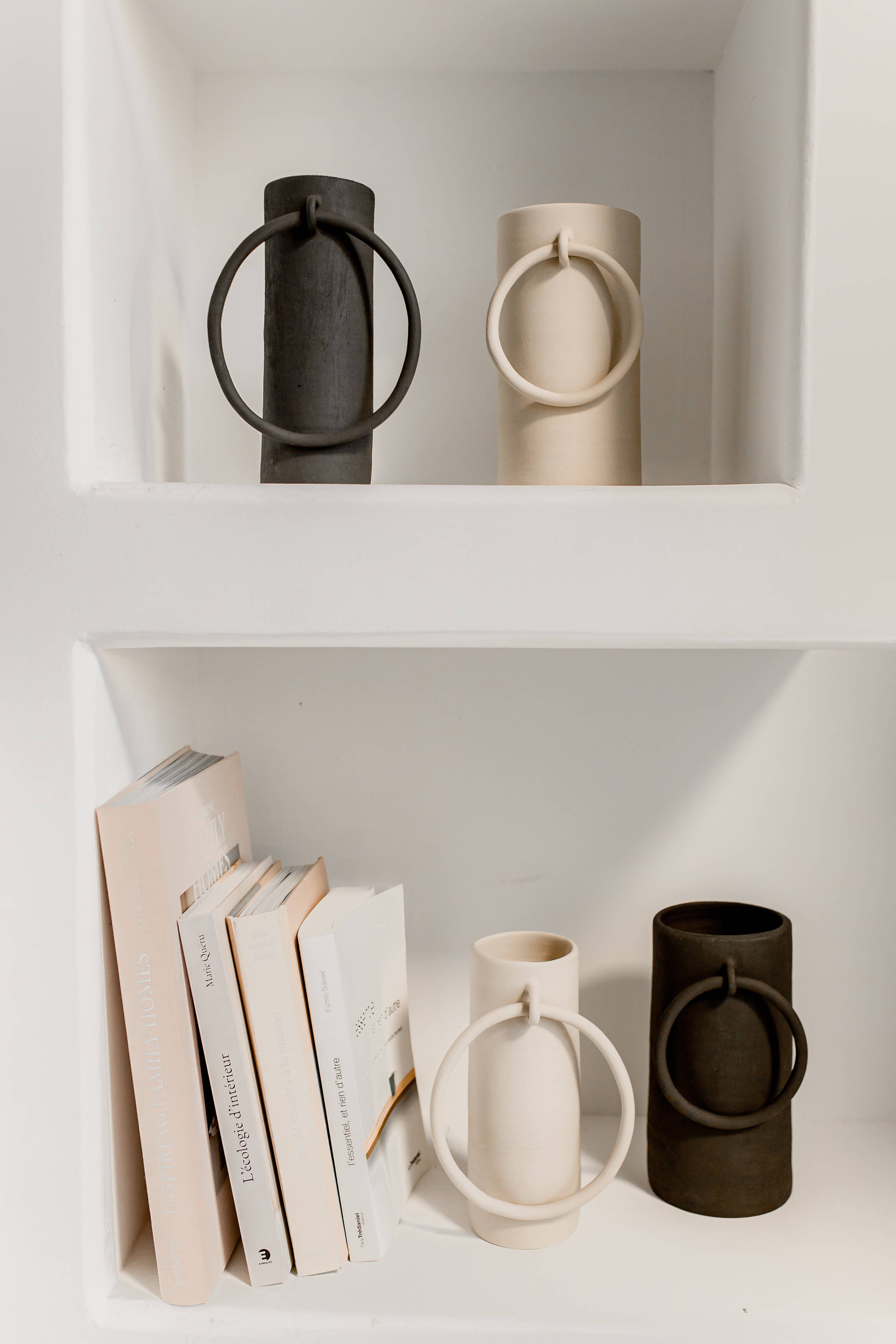 Claycraft - Wholesale Vase - Handmade raw ceramic vase big ring artisanal design11