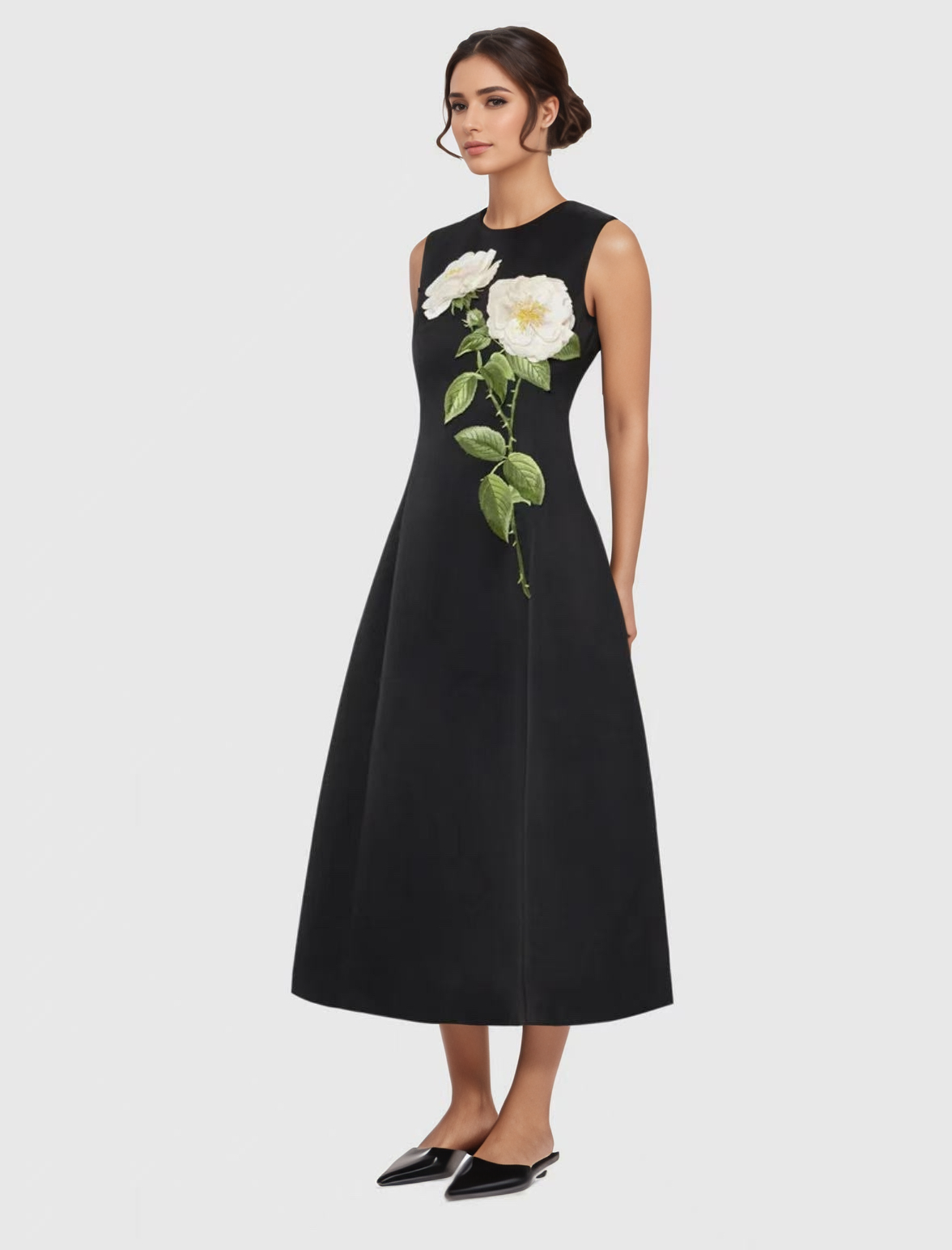 Productseeker - Wholesale Dress - Women's - DR750Y Sleeveless 3D Floral Embroidered Elegant Long Dress8