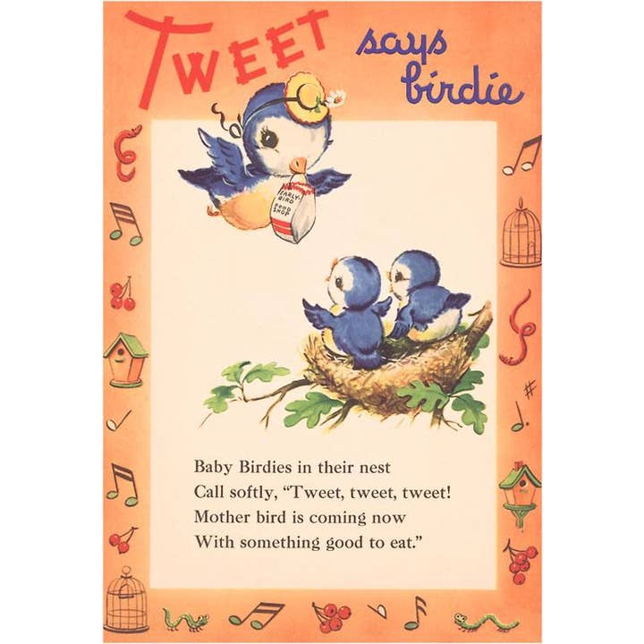 Found Image Press - Wholesale Stationery/Notecard Set - Greeting Card KF-188 Tweet says Birdie