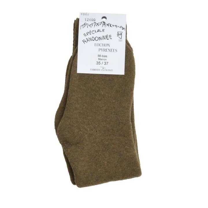Light Brown Pyrenean Wool Mid-Low Socks for wholesale on Faire