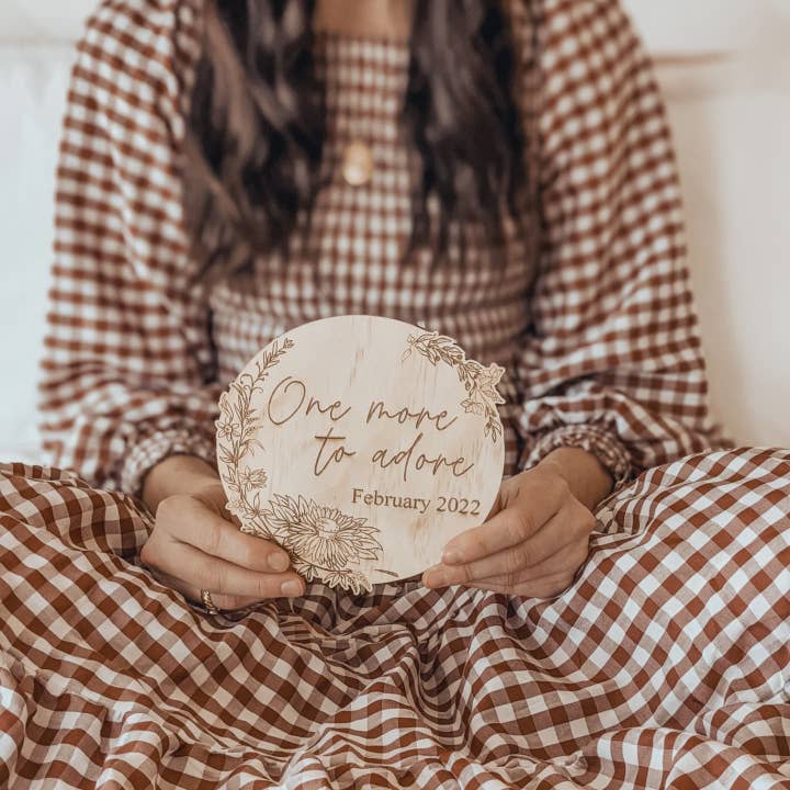 One More to Adore Announcement Plaque for wholesale by Luca & Co