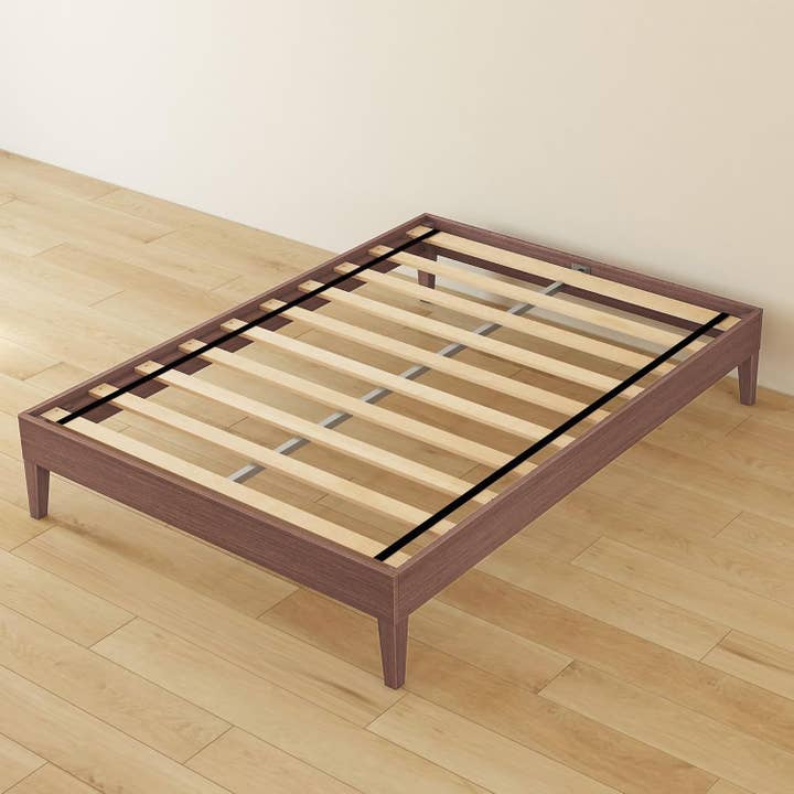 Full Size Dark Brown Platform Bed Frame Durable Quality for wholesale on Faire5