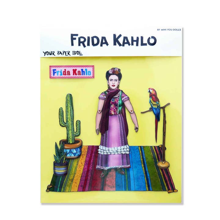 THE PAPER IDOLL – Engroshandel Magnet – Posable køleskabsmagnet eller sæt Frida Kahlo | Celebrity Paper Doll | Mexicansk kunstner