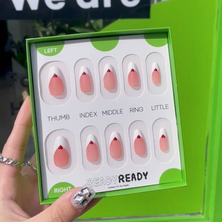 Heart French - Instant nails, Handmade Luxury Press on nails, Fashion Accessories for wholesale by READY READY Instant nail