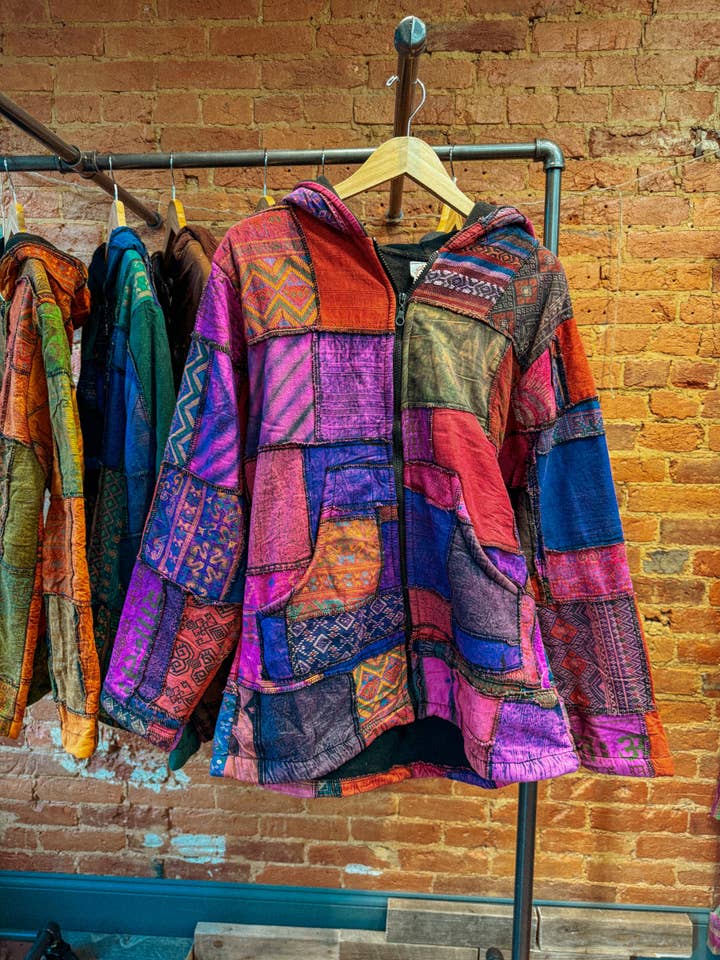 Gardenbelle Shop - Wholesale Jacket - Women's - Hippie Boho Patchwork Fleece Lined Jacket, Boho Coat Unisex4