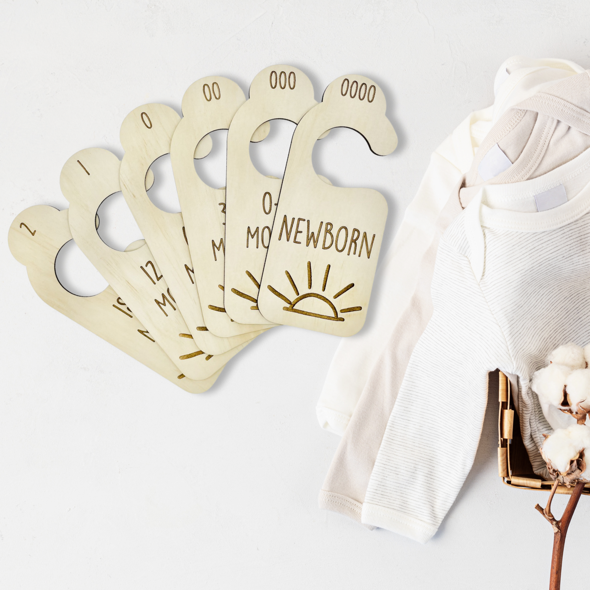 Timber Tinkers - Wholesale Clothes hangers - Nursery Wardrobe Dividers - Sun0