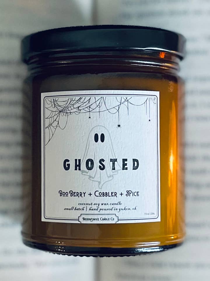 GHOSTED Natural Halloween Candle for wholesale by Broomswick Candle Co