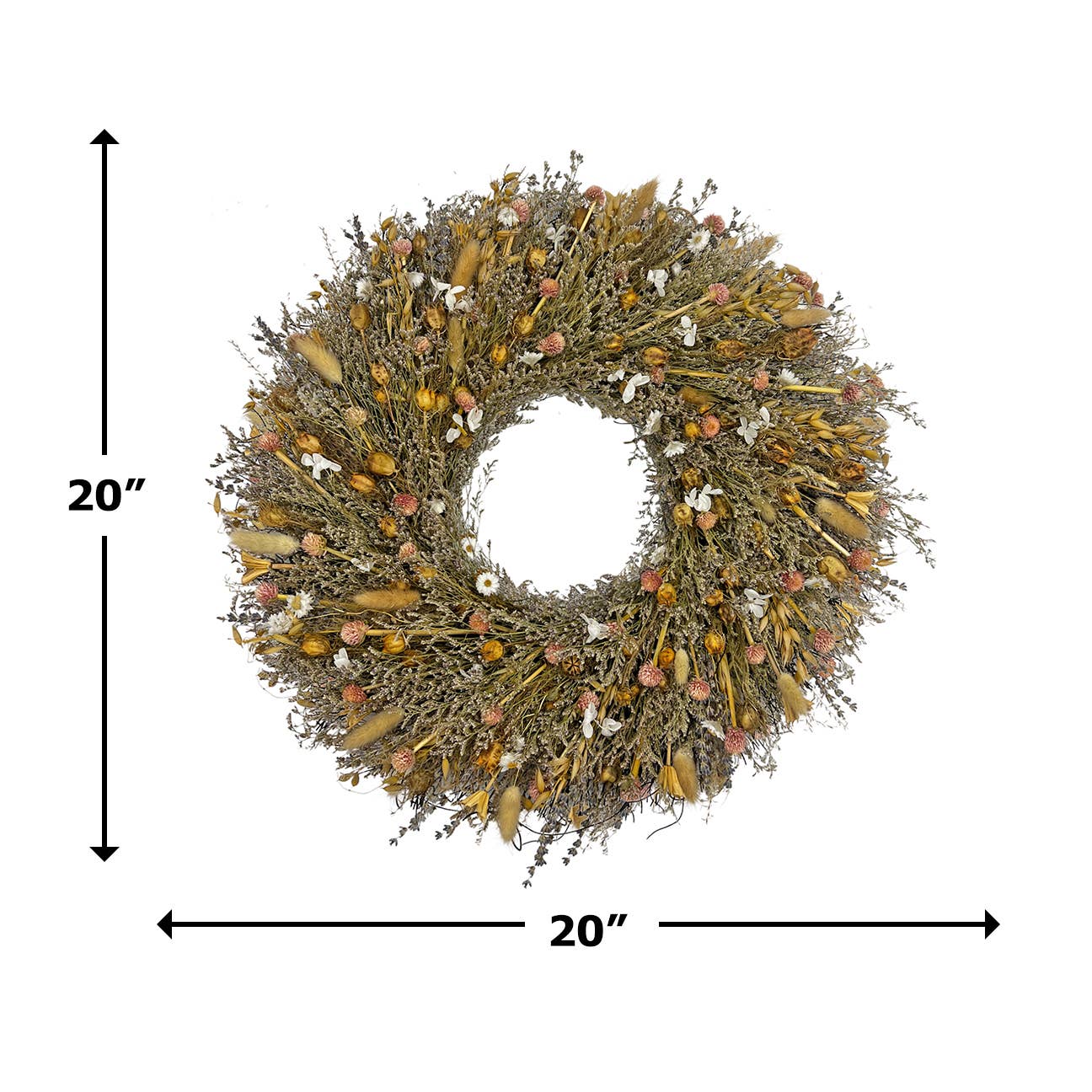 2626 Designs - Wholesale Wreath - 20 inch Dried Preserved Decorative Mixed Wreath5