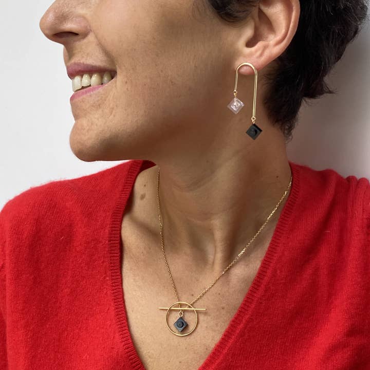 Brique d'Oreille - Wholesale Pendant/Charm Necklace - Geometric necklace with a Lego brick - Les Astucieuses