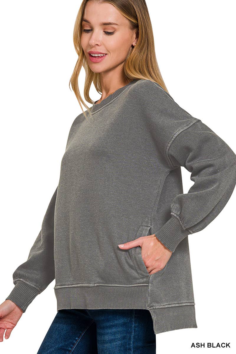 42POPS - Wholesale Sweatshirt - Women's - ',,, Fleece Hi Low Hem Pullover With Pockets77