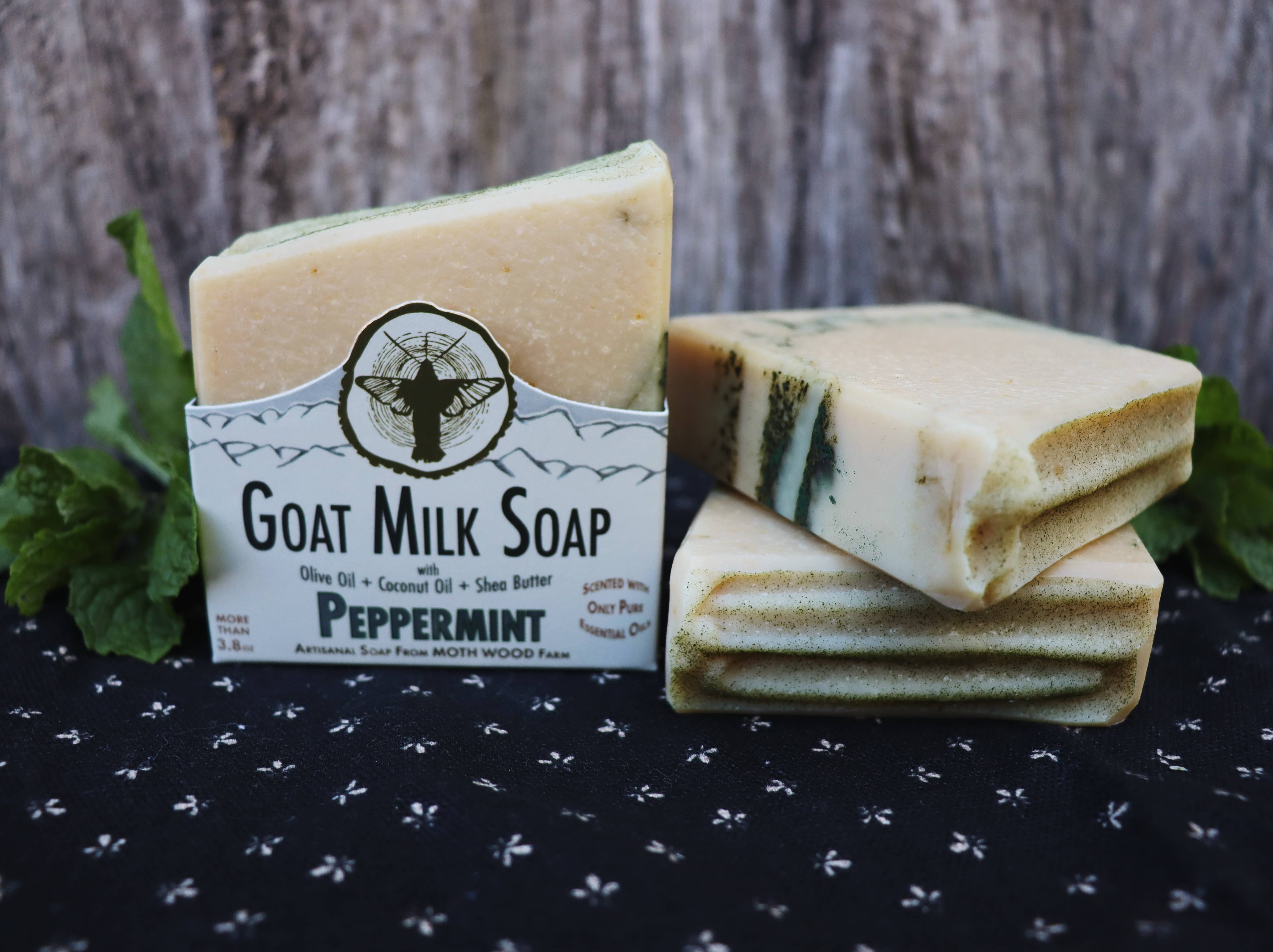 MOTH WOOD - Wholesale Bar Soap - Peppermint Goat Milk Soap1