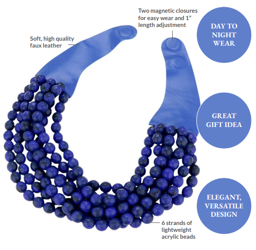 Madeline Love – wholesale Beaded/pearl necklace – Chunky Multi-Strand Beaded Necklace with Magnetic Clasp7