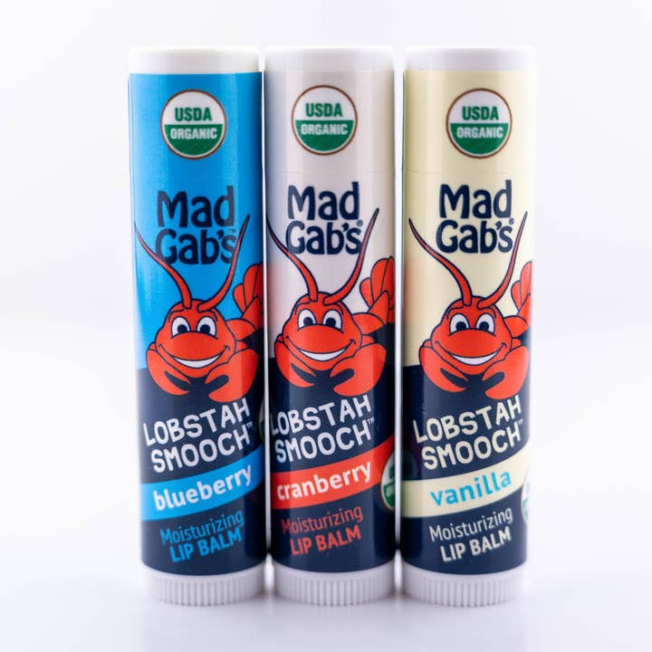 Organic Lobstah (lobster!) Smooch Lip Balm Tubes Open Stock for wholesale by Mad Gab's