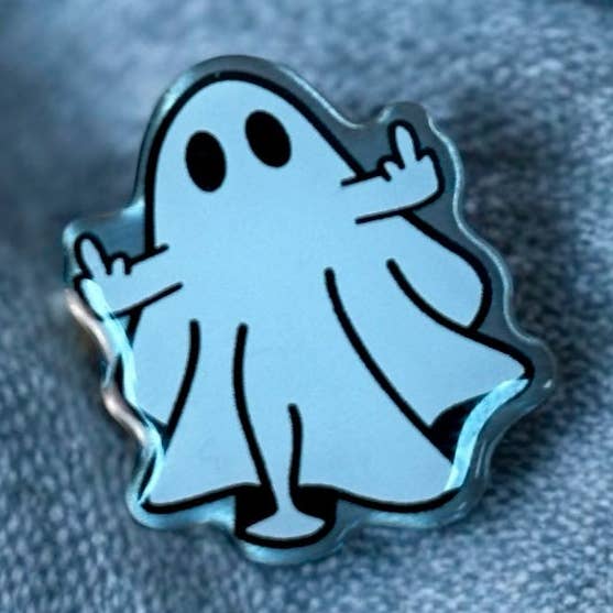 Swearing Ghost - Eco Enamel Pin Badge for wholesale by The Enamel Pin Factory
