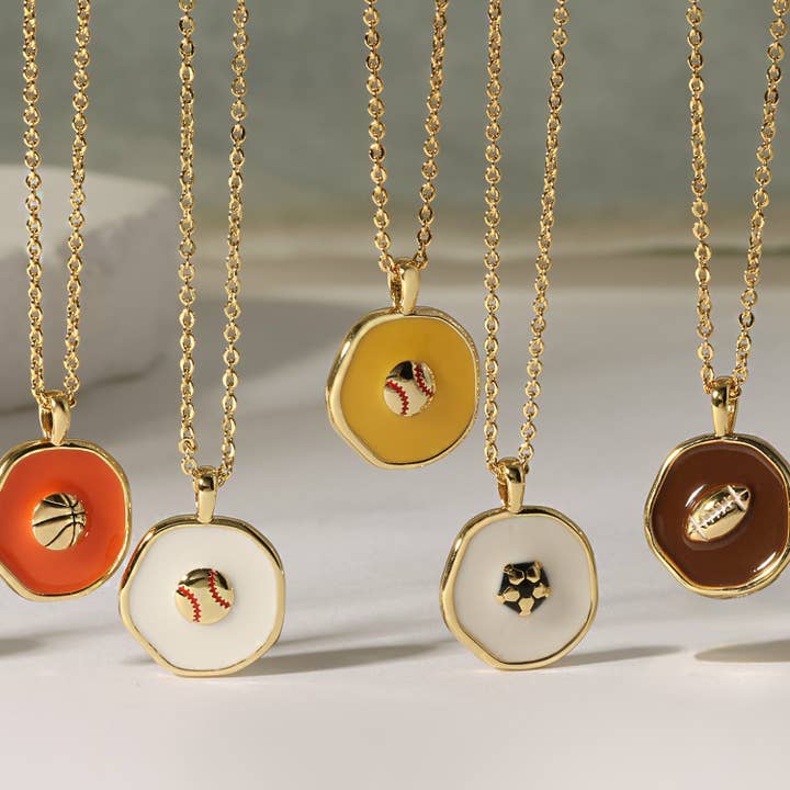 Splendid Iris - Wholesale Pendant/Charm Necklace - Touchdown! Football Pendant Necklace