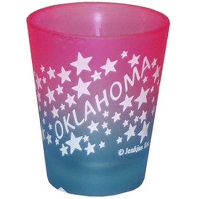 Oklahoma Shotglass Multi Color Stars for wholesale by Jenkins Enterprises