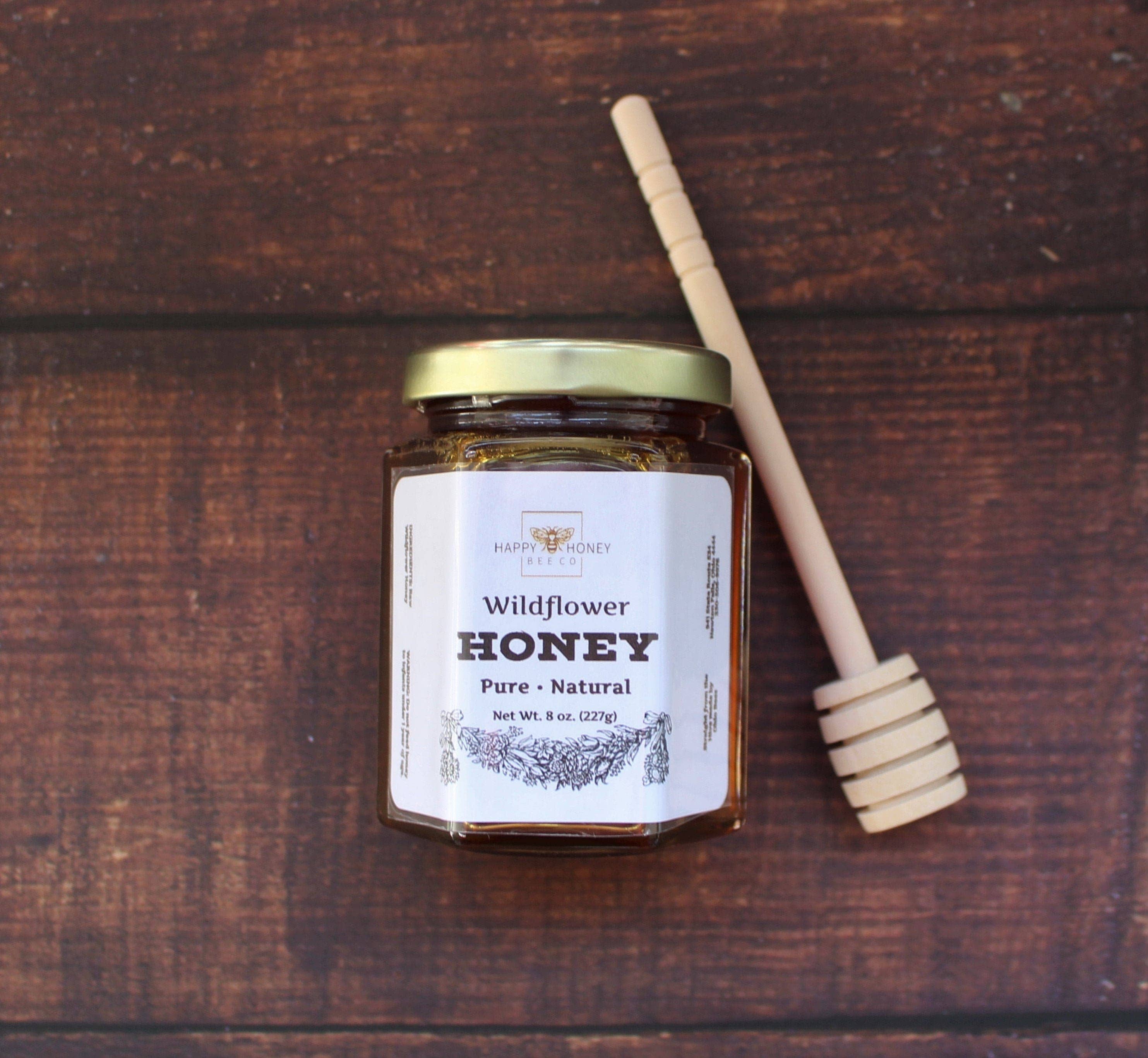 Happy Honey Bee Co. - Wholesale Honey Dipper - 6" Wood Honey Dipper1