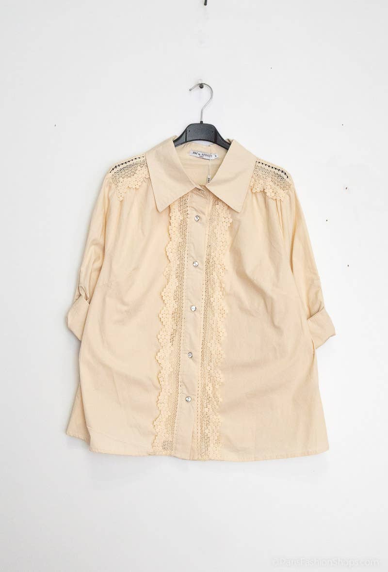 Afinity - Vente Chemise à col boutonné – femme - Chemise femme grande taille Élégance & confort en coton M19210