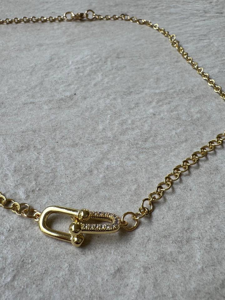 Modern Luxe Carabiner Necklace for wholesale by Loulu Designs