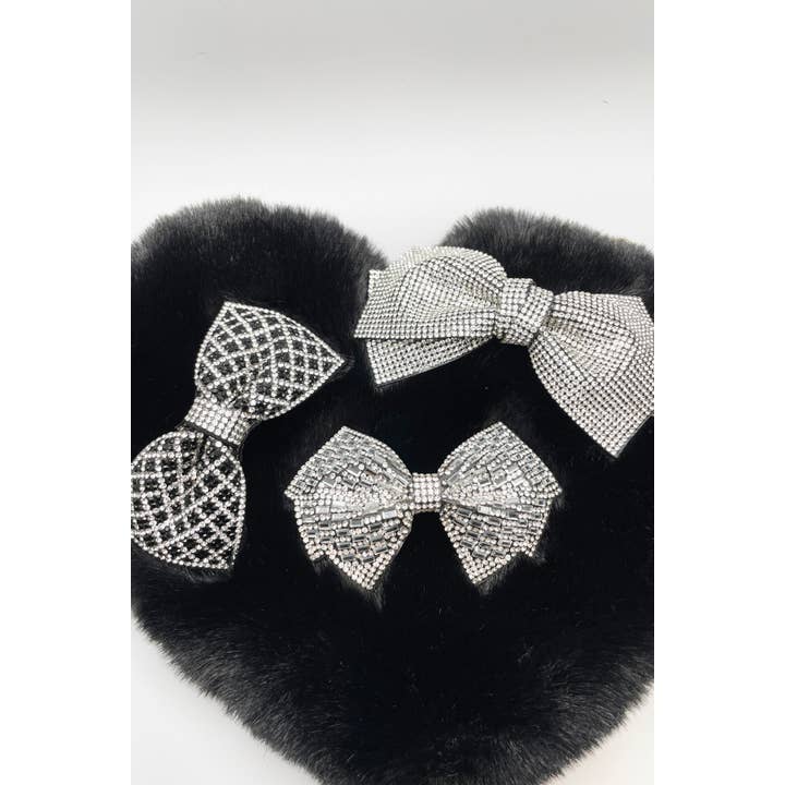 Mini Momo - Wholesale Hair Clip - Women's - Cute Bow Hair Clip Pin for Women and Girls - Rhinestone