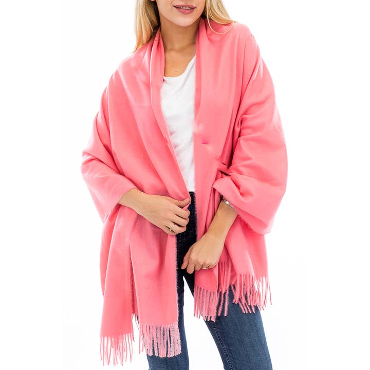 Cap Zone - Wholesale Scarf - Women's - Oversized Virgin Wool Sky Cashmere Oblong Wrap Shawl Scarf
