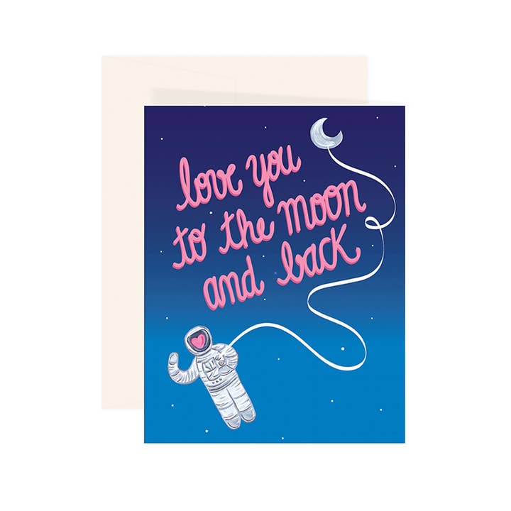 Tarjeta «Love you to the moon and back» para venta al por mayor de Paige & Willow