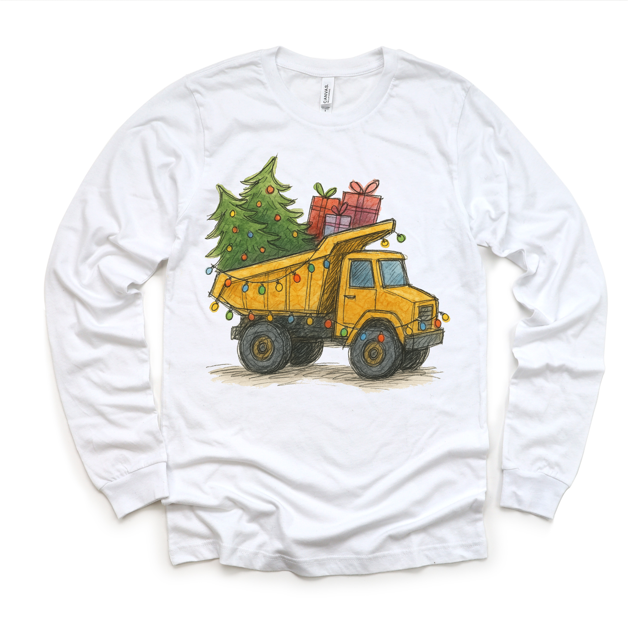 Madi Moosh - Wholesale Screen Printed T-Shirt - Kids - Dump Truck Construction Christmas T-Shirt - Kids Christmas Tee3