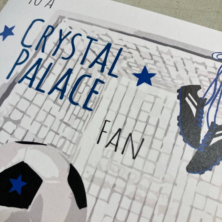 White Cotton Cards – postal de parabéns por atacado – Palácio de Cristal - Rede de Estrelas de Futebol (FFN54)1