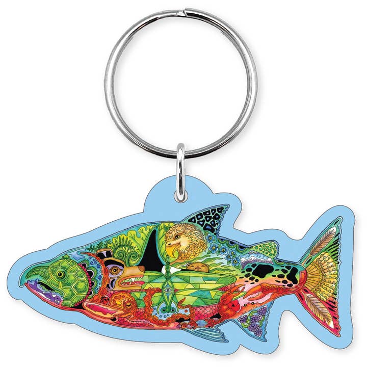 Morris Magnets - Wholesale Keychain - Unisex - Keychain - Earth Art Chinook Salmon1