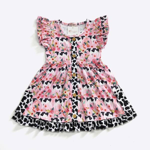Clover Cottage - Wholesale Dress - Kids - Milk Cow Girls Dress