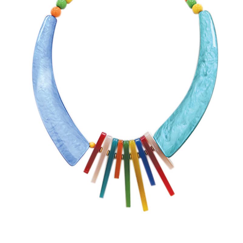 AMORINO SRL - Vendita all'ingrosso Collane di perline/perle - COLLANA CON FRANGE IN RESINA - FT24144A8461