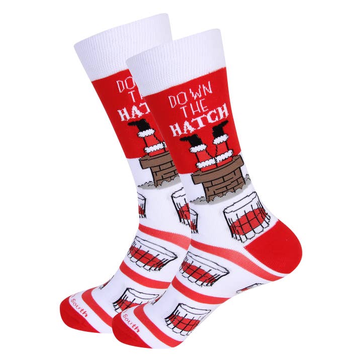Down The Hatch Christmas Socks for wholesale by Barrel Down South