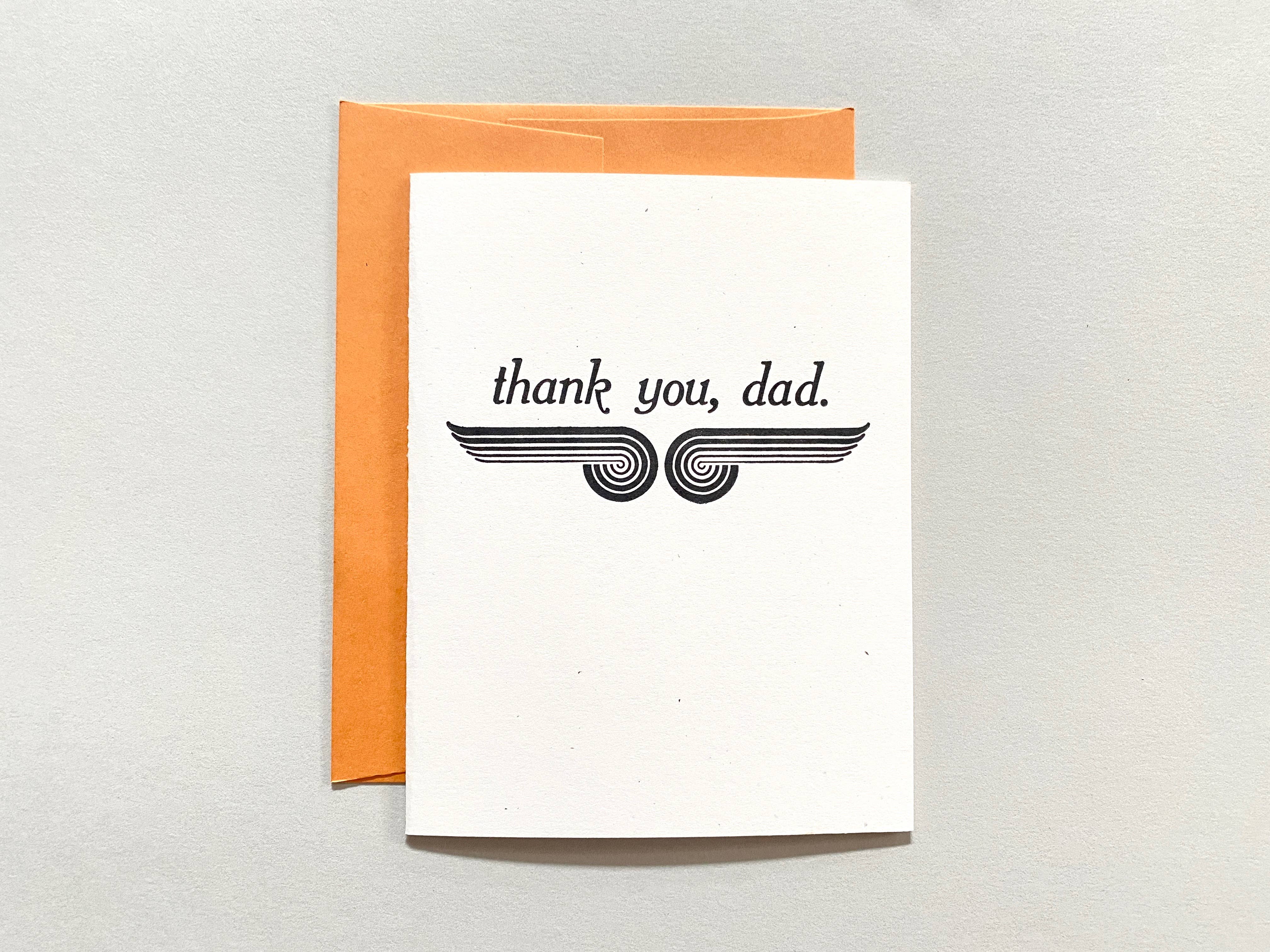 Runaway Press – wholesale Farsdagskort – Letterpress Card - Fars dag - Tack, pappa