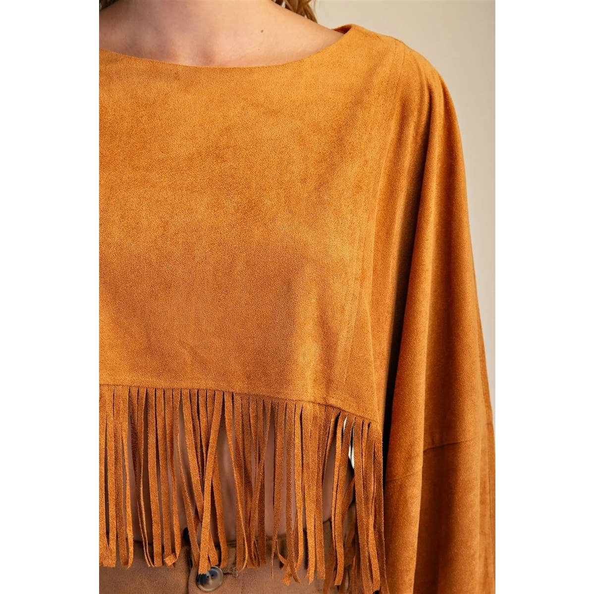 STYLE USA – wholesale Tunika - Dam – NY Sämsskinnsfransponcho13