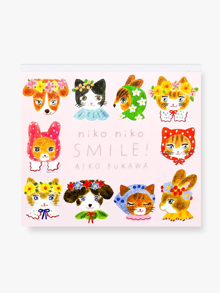 Bloc mémo - Niko Niko Sourire ! pour la vente par Her Winter Flowers
