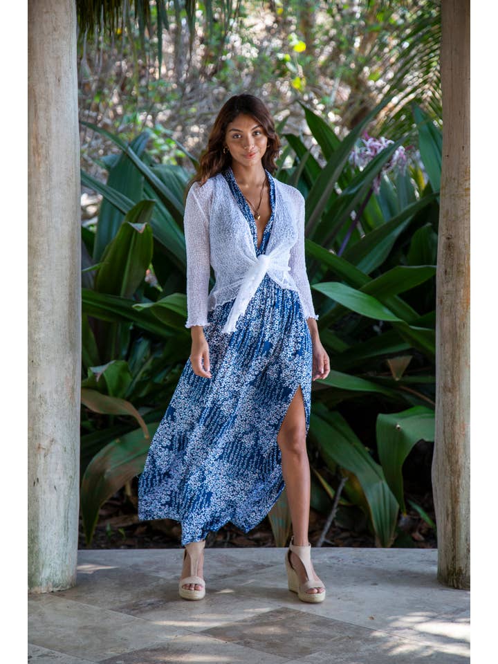 Bali Prema - Wholesale Cardigan - Women's - Summer Knit Sheer Cardigan Bolero Shrug Cover in White9