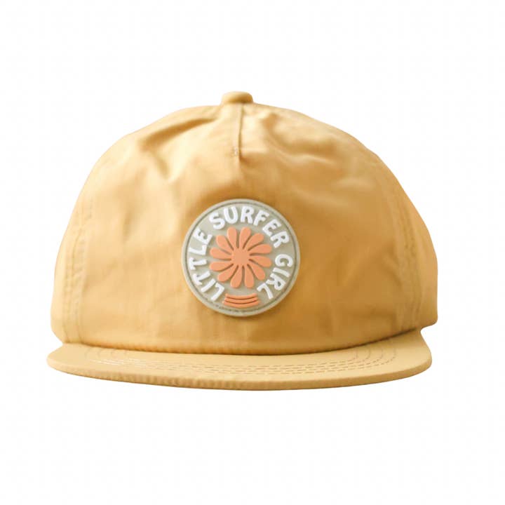 Little Surfer Girl Flower Yellow Nylon Cap for wholesale by The Little Surfer Dude