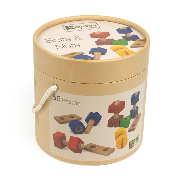 TOYS SERVICE, SL. -ANDREU TOYS- - Wholesale Wood Toy - Kids - Bolts & Nuts - 56 Pieces
