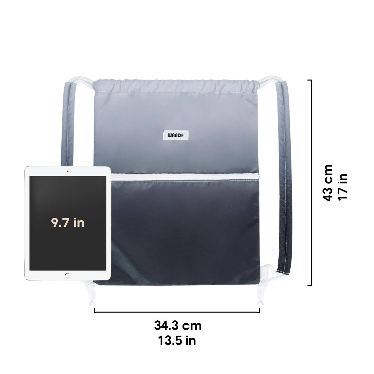 wandf - Wholesale Tas met trekkoord - Uniseks - Sportieve rugzak met trekkoord en dubbele schouderpads9