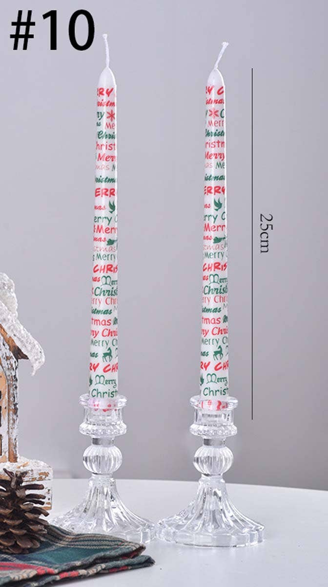 Candles Meta - Wholesale Tapered Candle/Candlestick - 25cm Smokeless Christmas Decorative Printed Taper Candle9