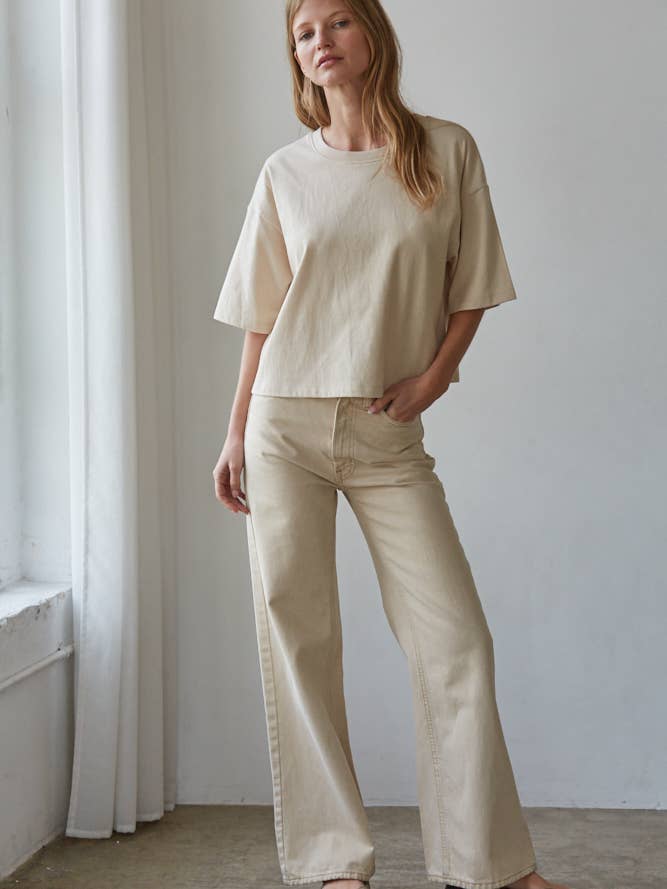 By Together - Wholesale Knit Top - Women's - L8688 | Knit Cotton Crew Neck Drop Shoulder Short Sleeve Top9